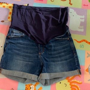 Denim maternity shorts from pink blush